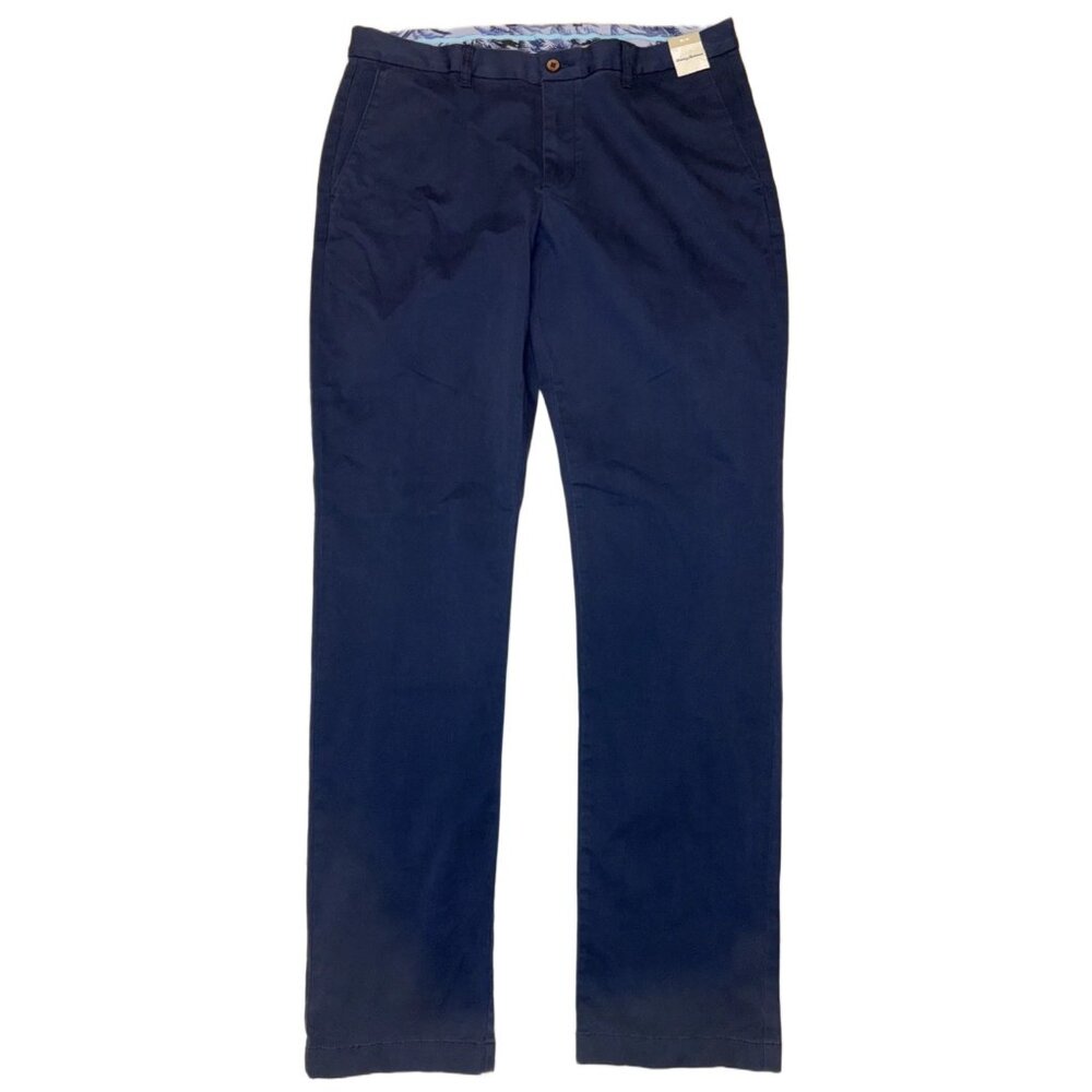Tommy Bahama Boracay Flat Front Chino Pants Mens 32 x 32 Maritime Navy Blue - Picture 3 of 12
